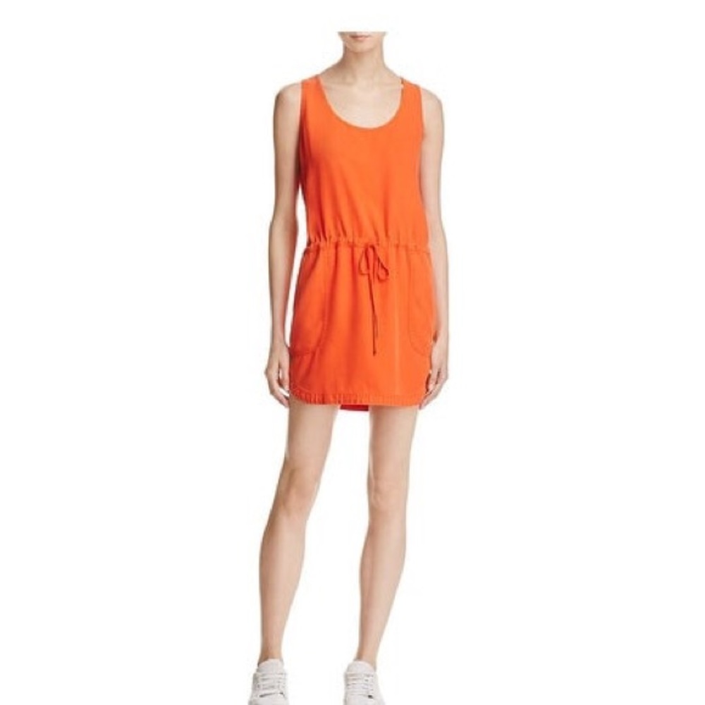 On The Road Sleeveless Tank Dress in Tangerine